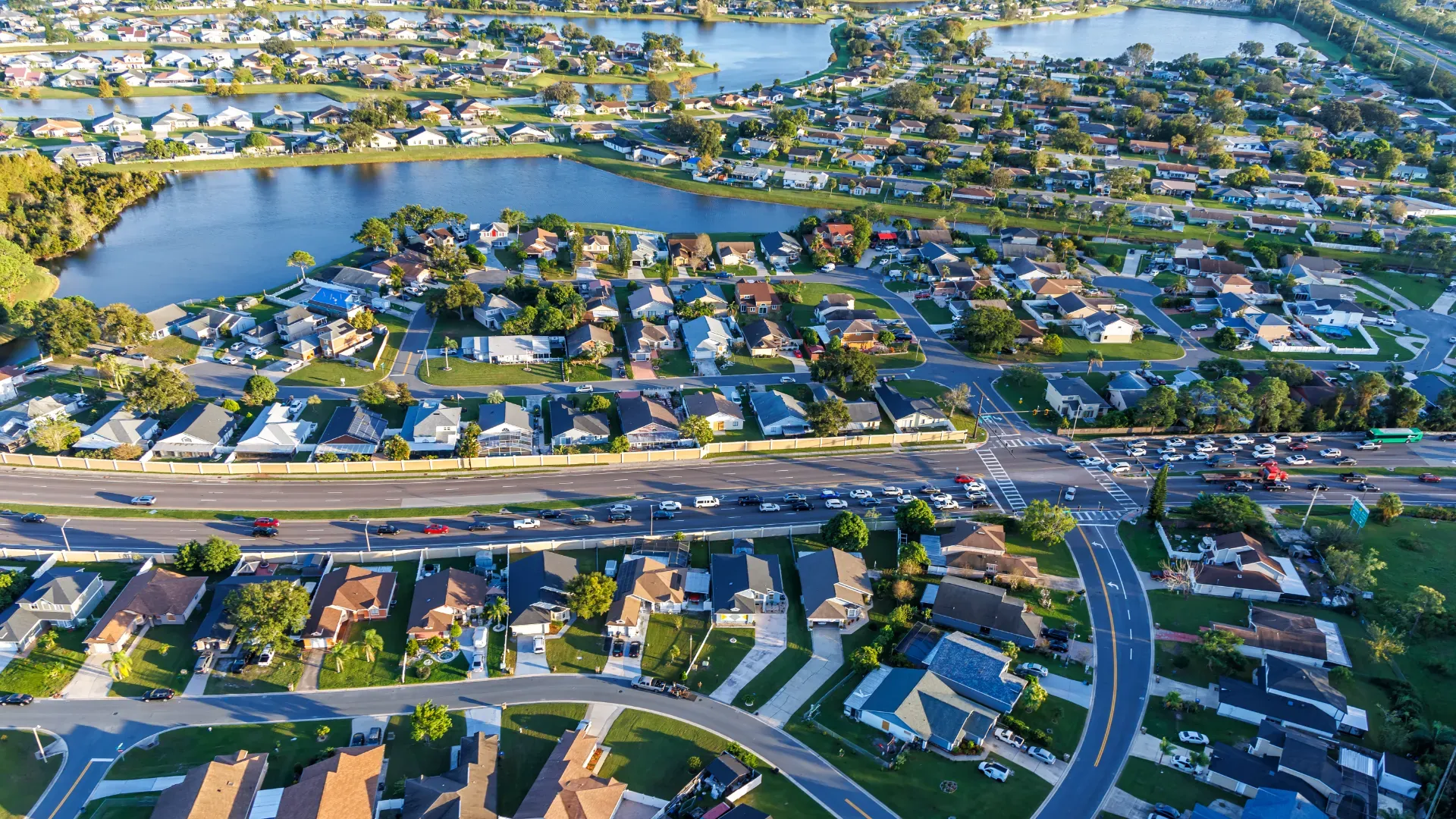 Aerial view of an Orlando-area neighborhood